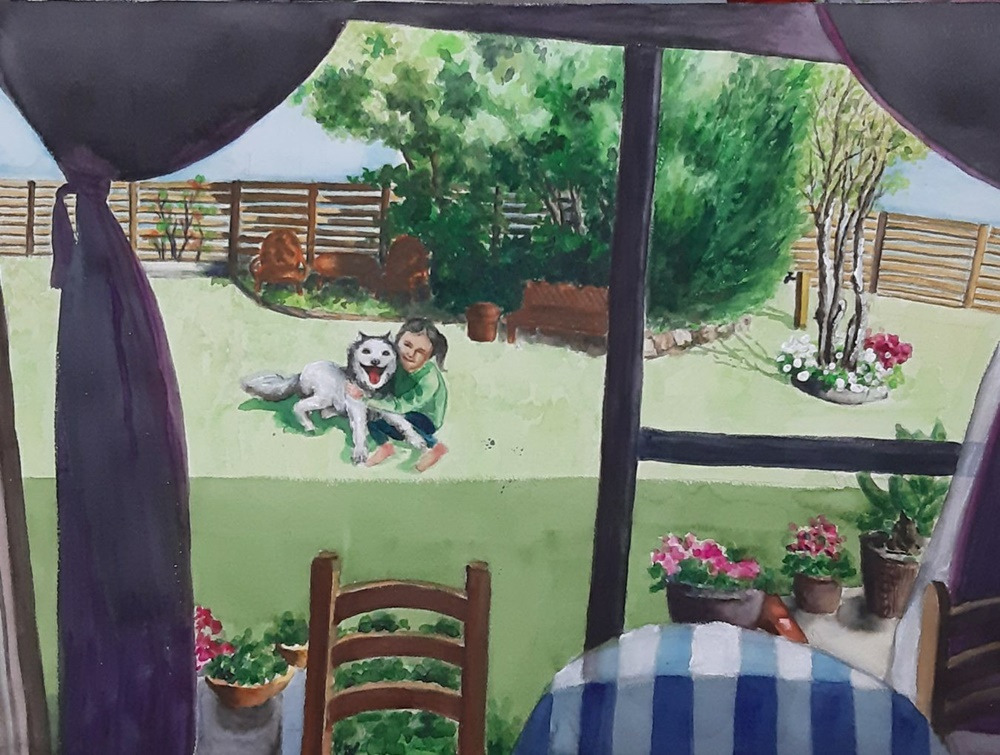 스노우와 함께 그림