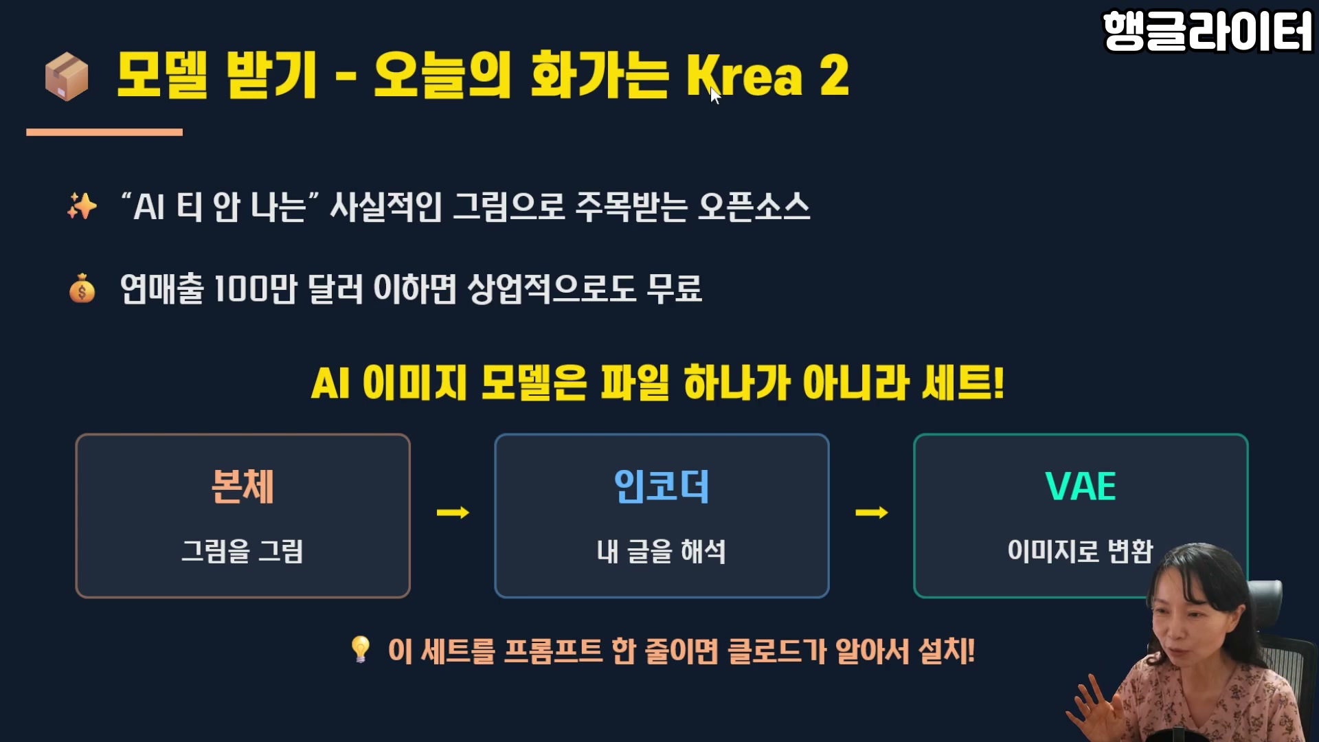 AI 이미지 모델의 구조 - 그림을 그리는 본체, 프롬프트를 해석하는 인코더, 이미지로 변환하는 VAE 세트